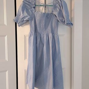 Hill house Athena Nap Dress light blue glitter check